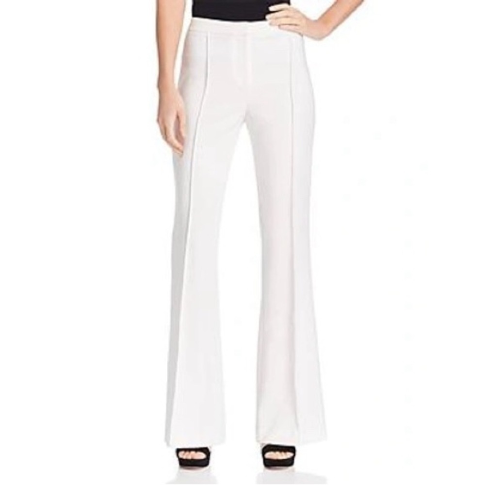 KOBI HALPERIN Deb High-waist Flared Pants In Ivory Cream White Sz 4